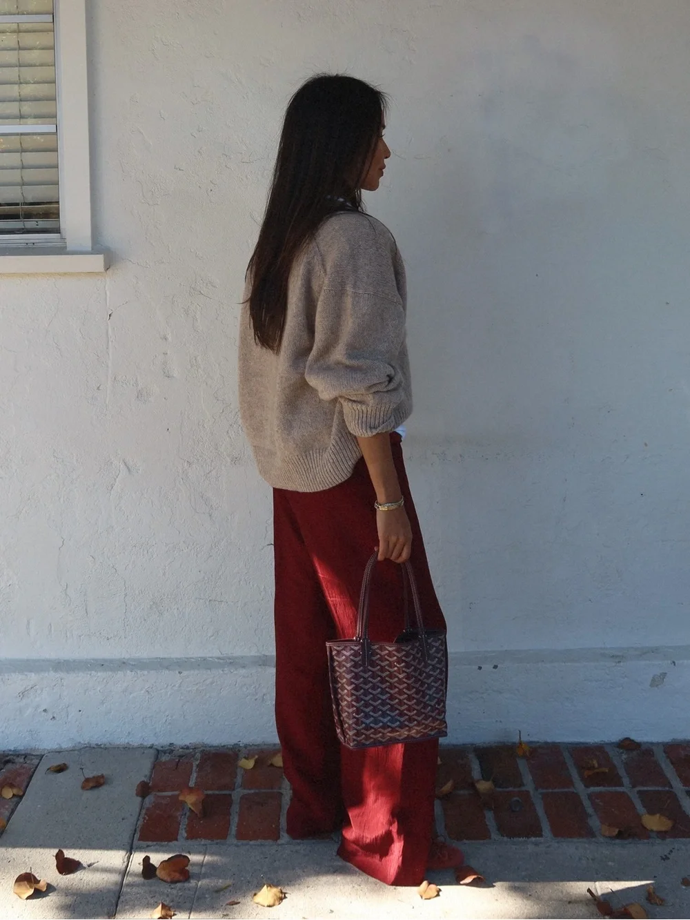 NWT SINCERELY JULES SILK PANTS IN DARK BROWN